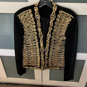 Black and gold, short waist jacket